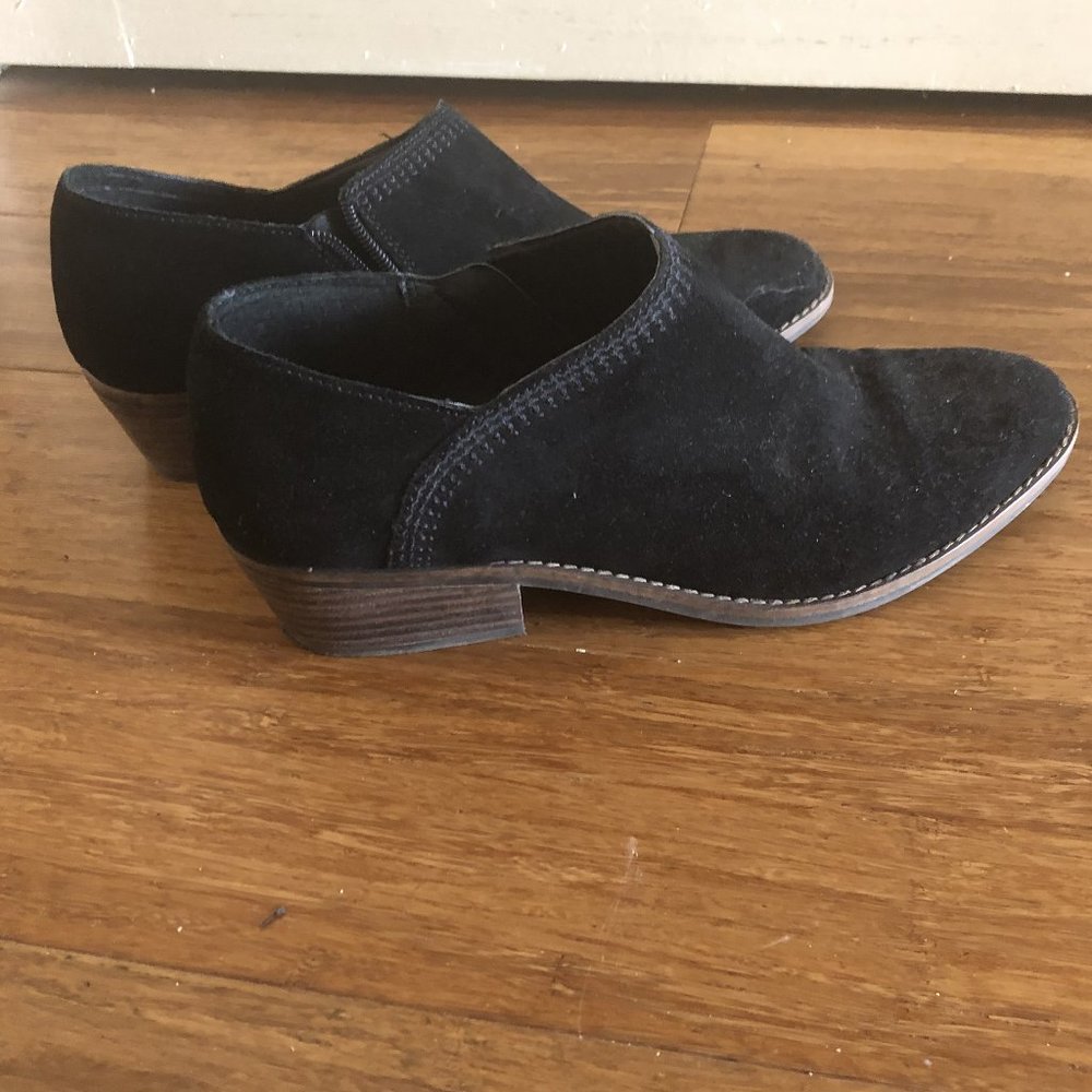 Lucky Brand Ankle Boot, Black suede western Bootie